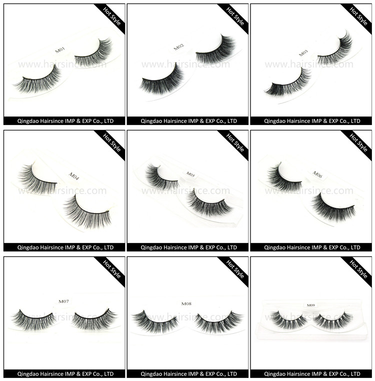 Top sales mink hair lashes normal quality styles free lashes sample from alibaba