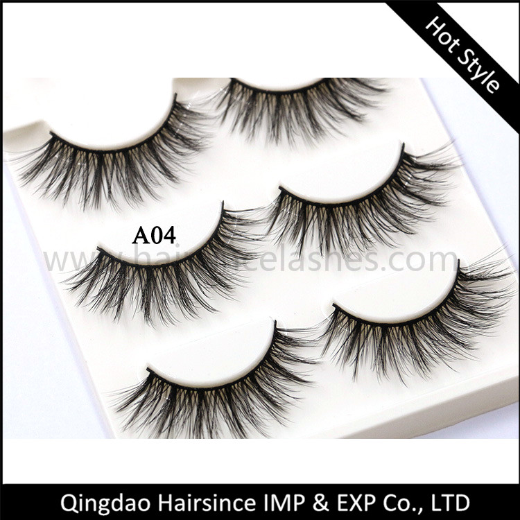 Cheap wholesale pairs silk mink lashes 3D fiber synthetic hair false eyelashes