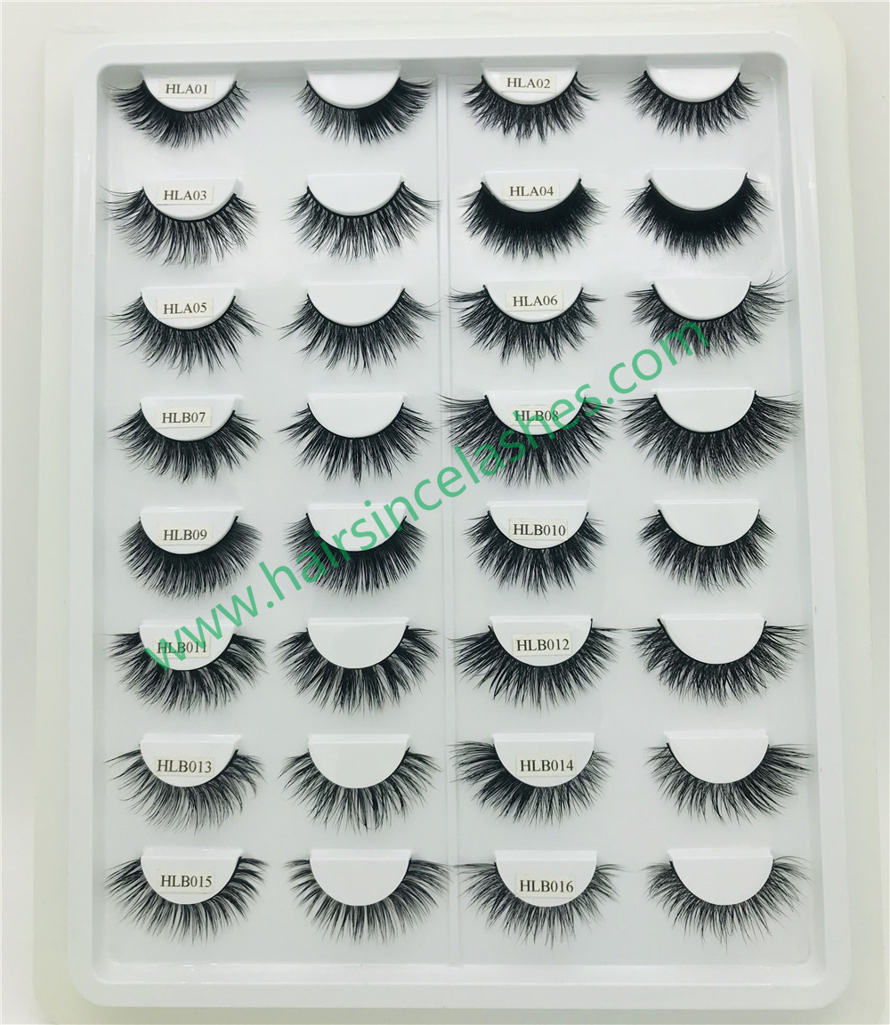 Fashionable styles mink hair lashes catalog natural curls lashes quality mink hair material