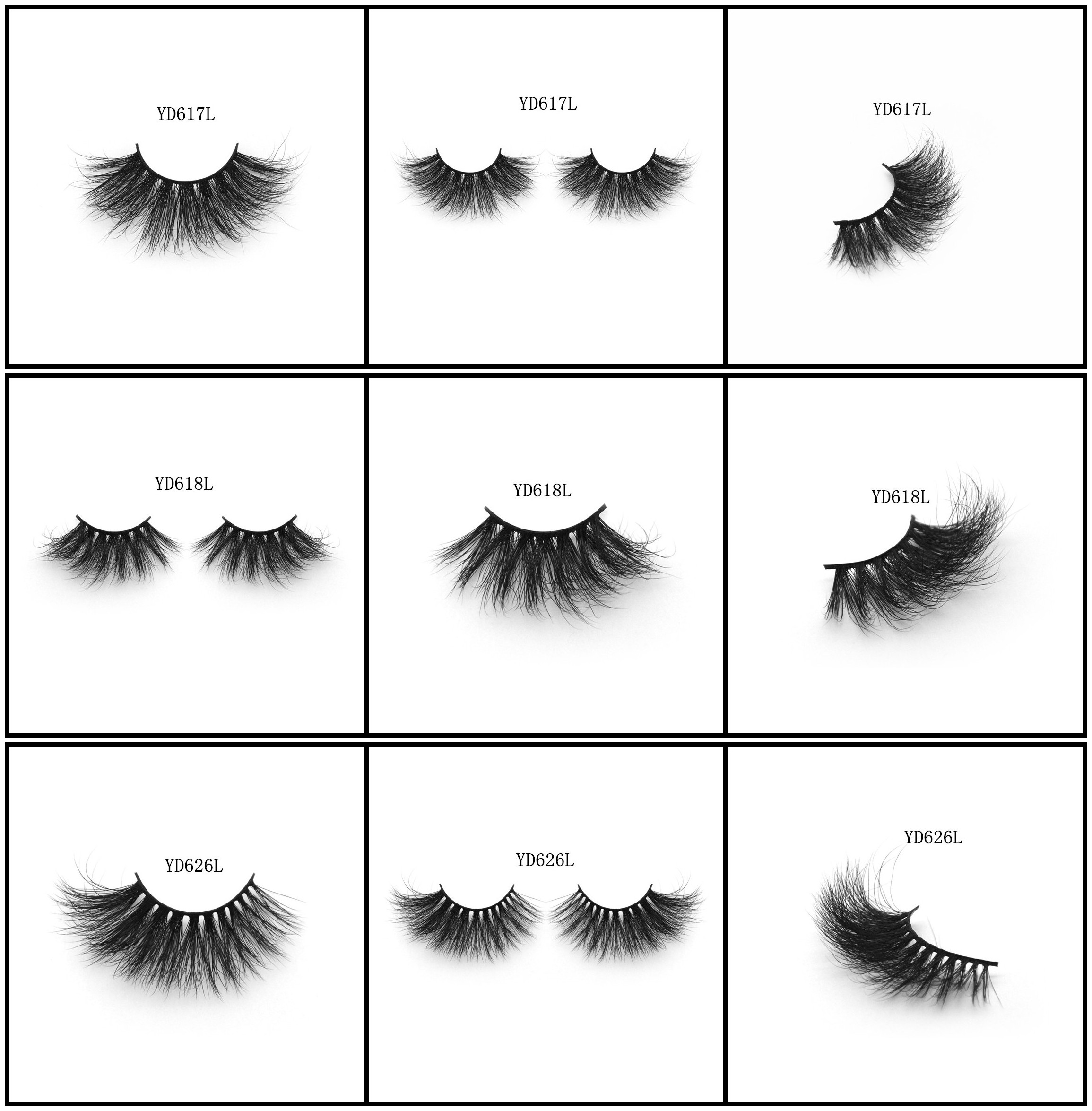 Long style mink hair lashes 3D style sexy curls with black cotton band on sales